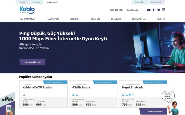Screenshot of turksatkablo.com.tr