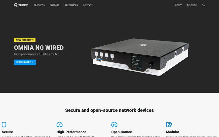 Screenshot of turris.com