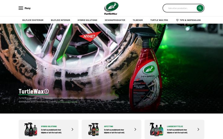 Screenshot of turtlewax.no