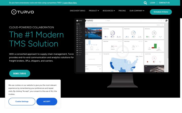 Screenshot of turvo.com