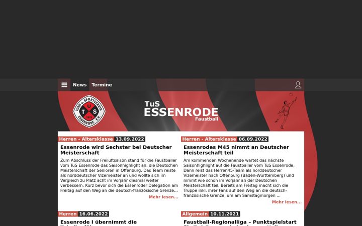 Screenshot of tus-essenrode-faustball.de