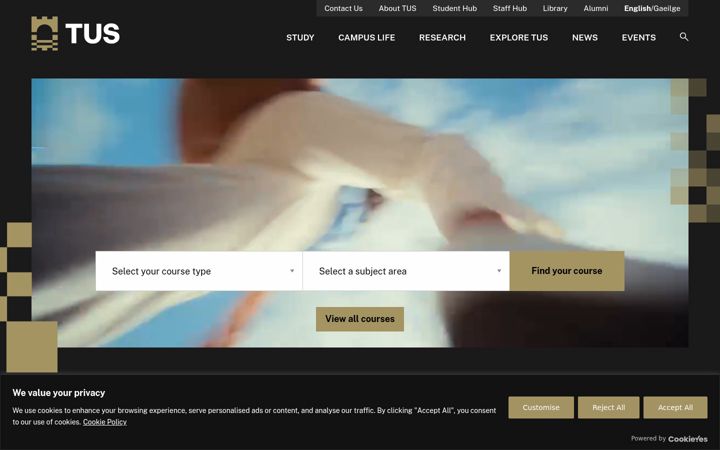 Screenshot of tus.ie