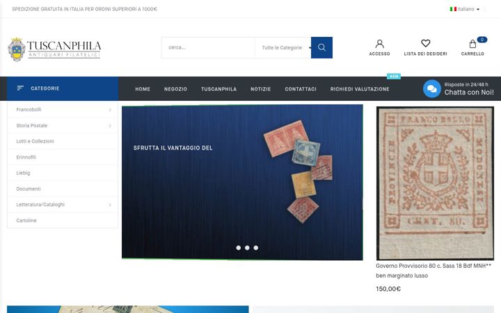 Screenshot di tuscanphila.com