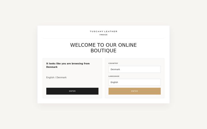 Screenshot of tuscanyleather.it