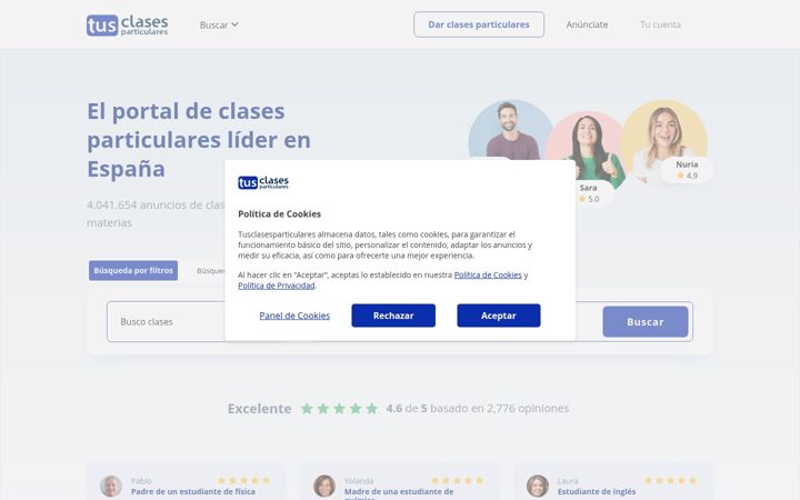 Screenshot of tusclasesparticulares.com