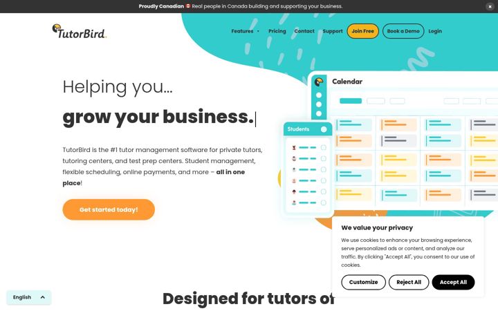 Screenshot του tutorbird.com