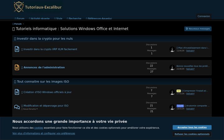 Screenshot of tutoriaux-excalibur.com