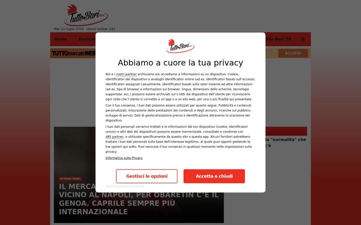 Screenshot of tuttobari.com