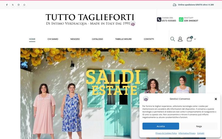 Snímek obrazovky tuttotaglieforti.it