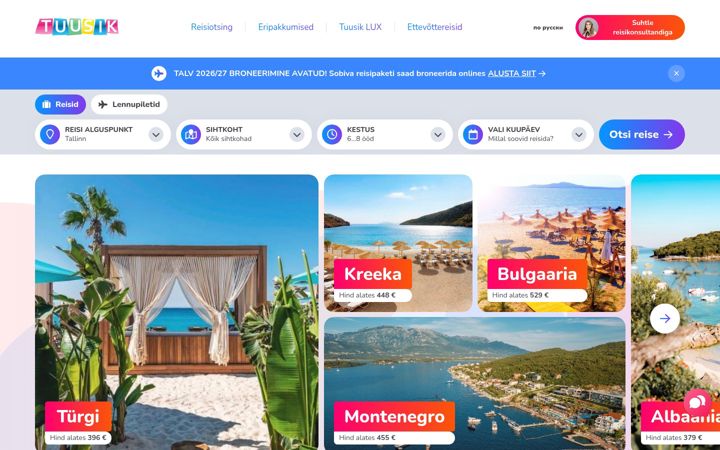 Screenshot of tuusik.ee