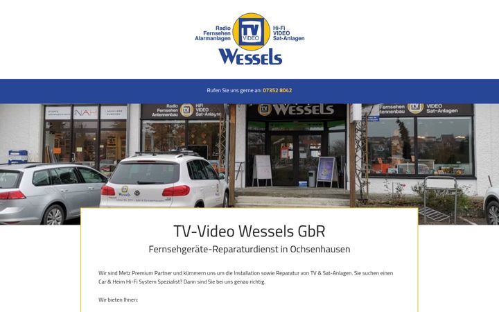 Captură de ecran a tv-wessels.de