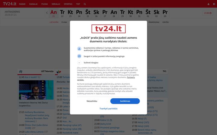 Screenshot of tv24.lt