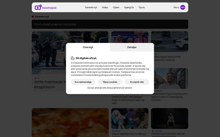 Screenshot of tv2kosmopol.dk