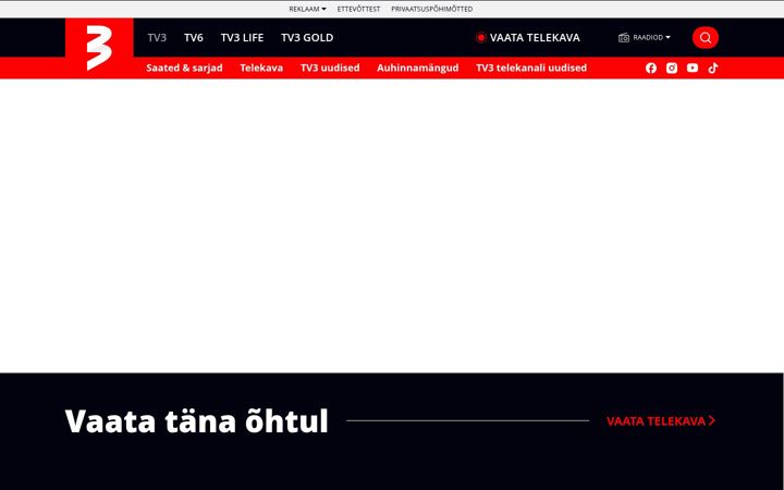 Screenshot of tv3.ee