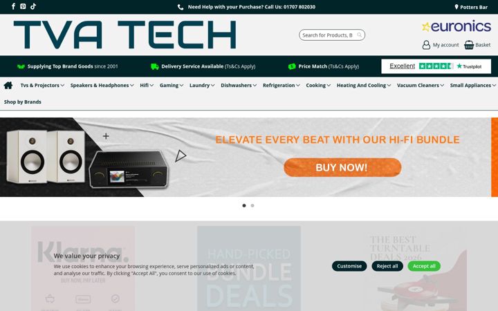 Posnetek zaslona tvatech.co.uk