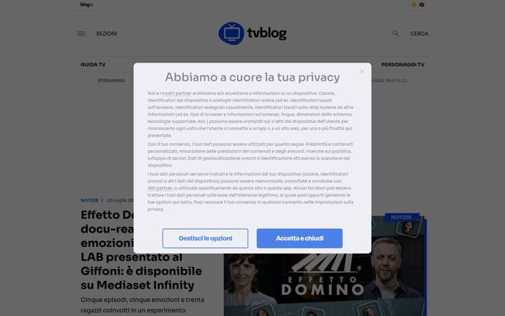 Screenshot of tvblog.it