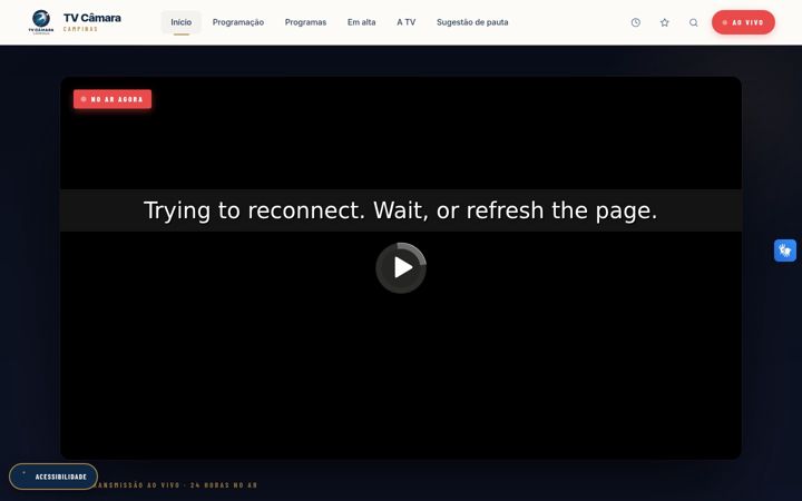 Screenshot of tvcamaracampinas.com.br