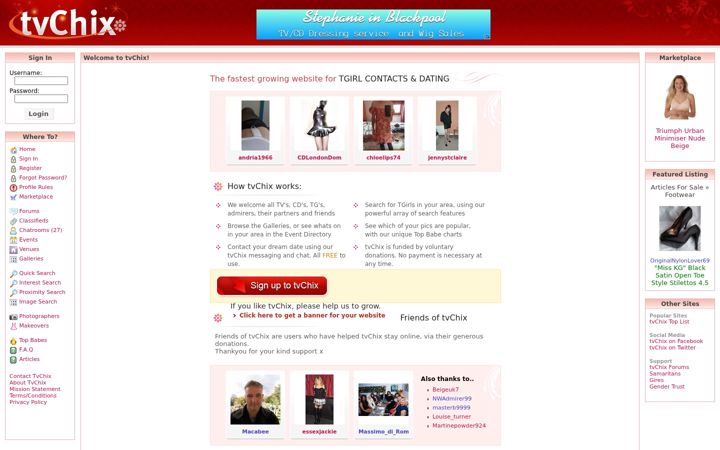 Screenshot of tvchix.com
