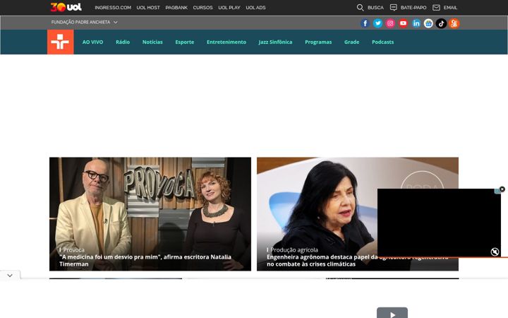 Screenshot of tvcultura.com.br