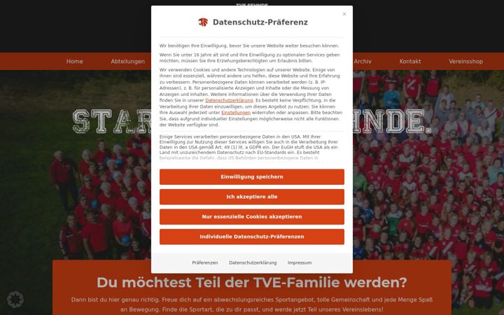 Ekraanipilt saidist tve-sehnde.de