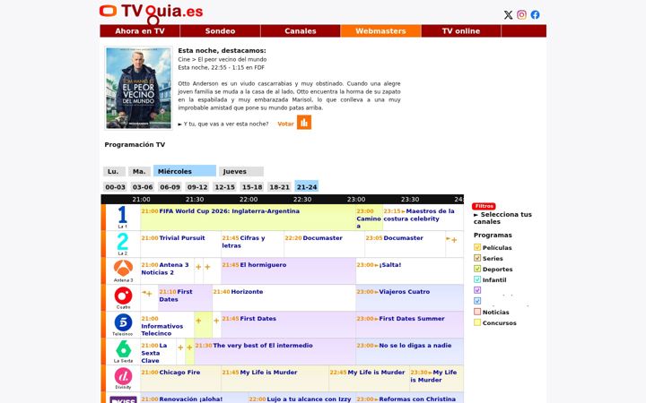 Screenshot του tvguia.es