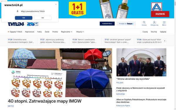 Screenshot of tvn24.pl