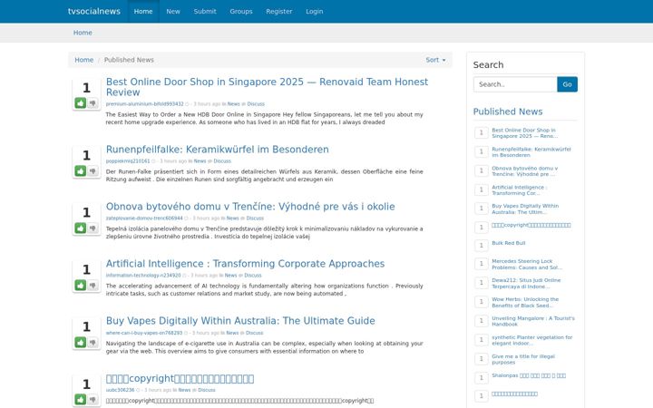 Screenshot of tvsocialnews.com