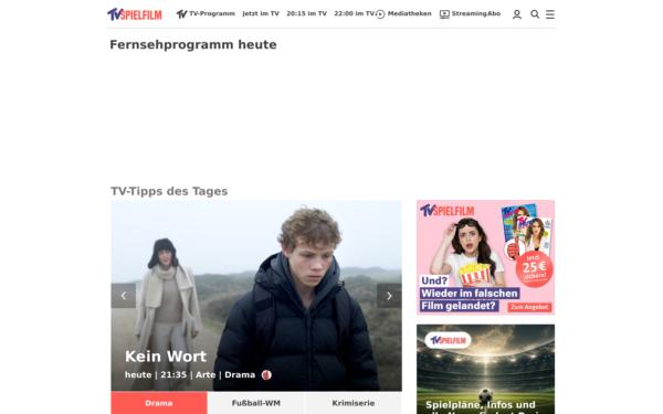Screenshot of tvspielfilm.de