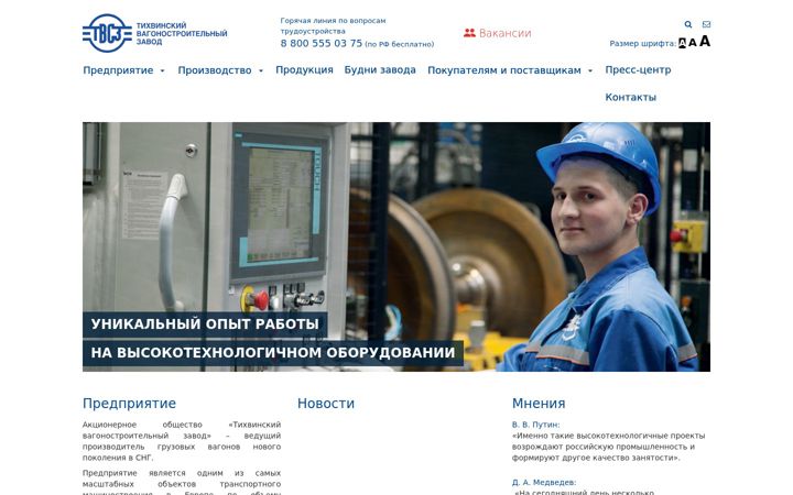 Screenshot of tvsz.ru