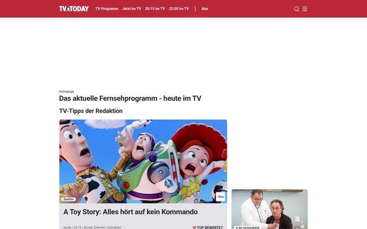 Zrzut ekranu tvtoday.de
