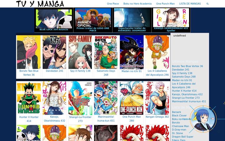 Screenshot of tvymanga3.com