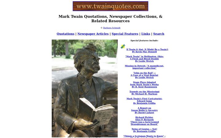 Screenshot of twainquotes.com