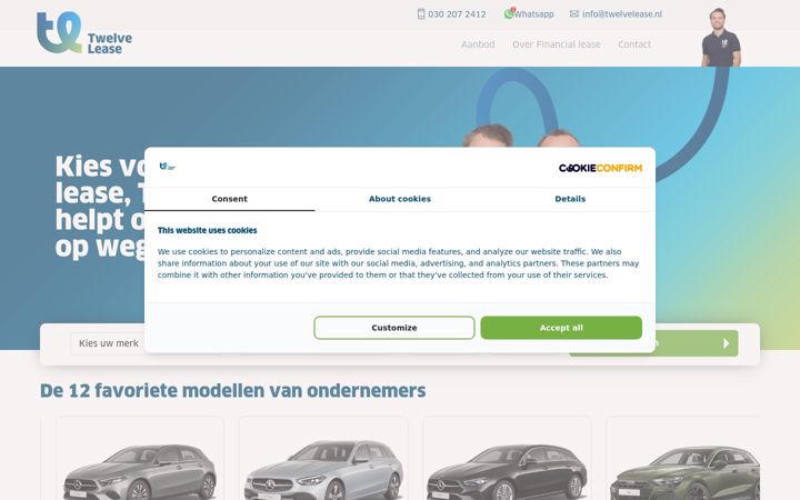 Ekraanipilt saidist twelvelease.nl