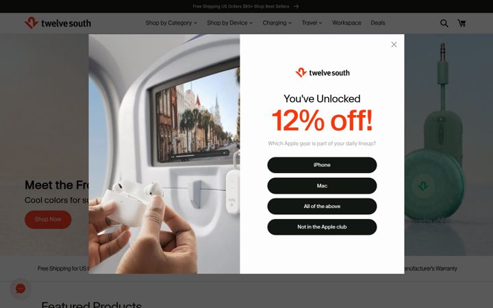 Screenshot of twelvesouth.com
