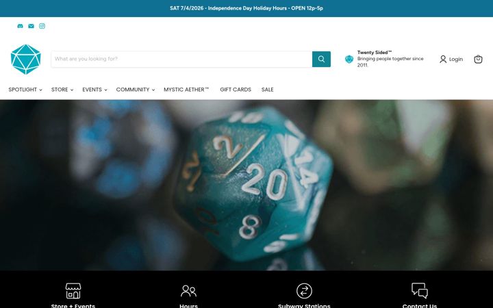 Screenshot of twentysidedstore.com