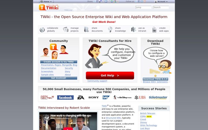 Screenshot of twiki.org