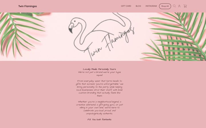 Screenshot of twinflamingos.ca
