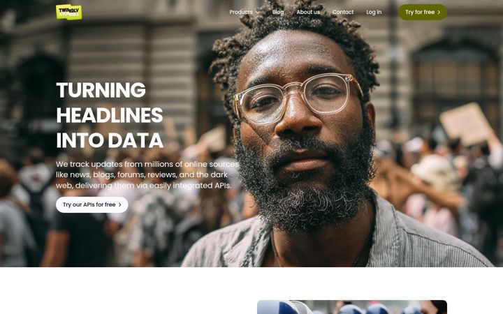 Screenshot of twingly.com