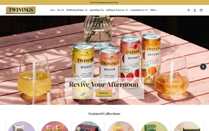 Екранна снимка на twinings.co.uk