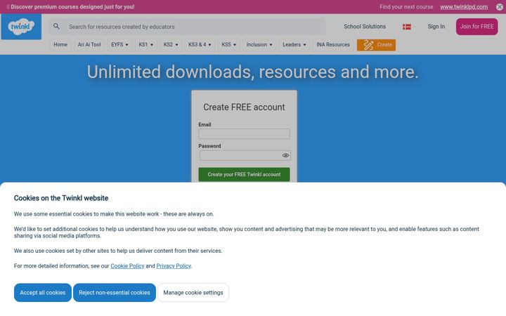 Screenshot of twinkl.co.ke