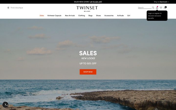 Snímek obrazovky twinset.com
