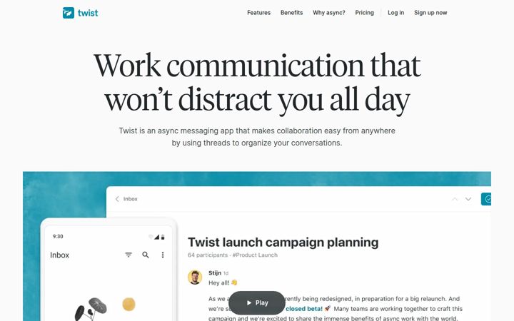 Screenshot of twist.com