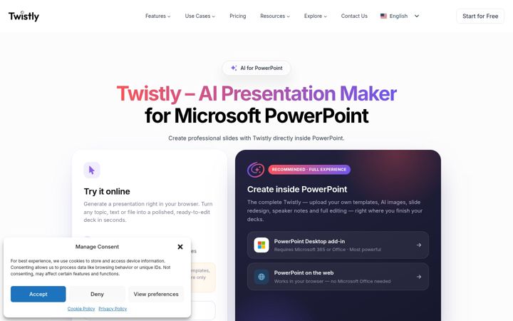 Screenshot of twistly.ai