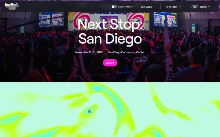 Kuvakaappaus sivustosta twitchcon.com