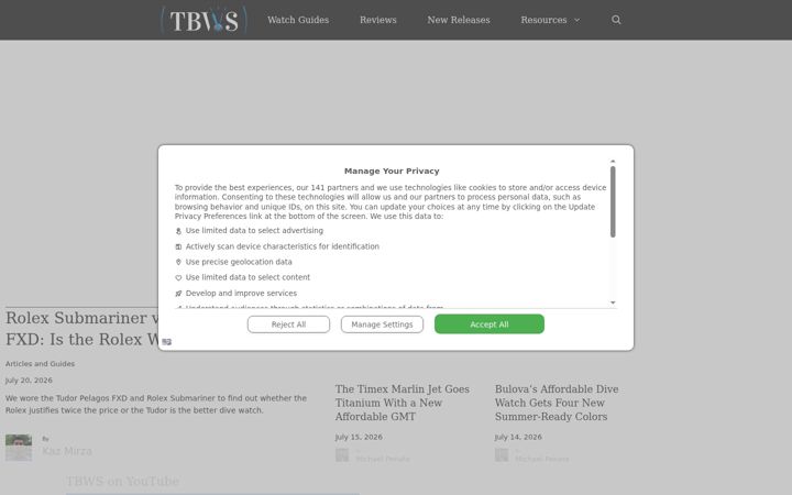 Screenshot of twobrokewatchsnobs.com