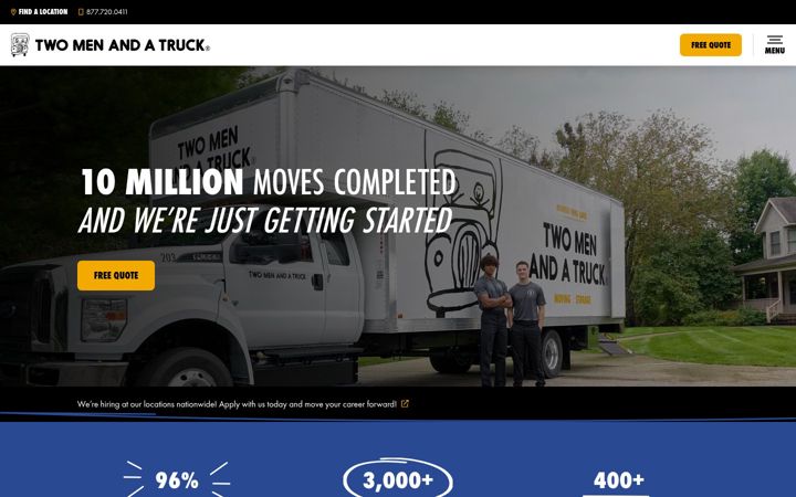 Screenshot of twomenandatruck.com