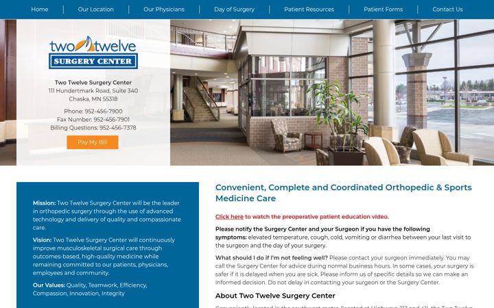 Zrzut ekranu twotwelvesurgerycenter.com