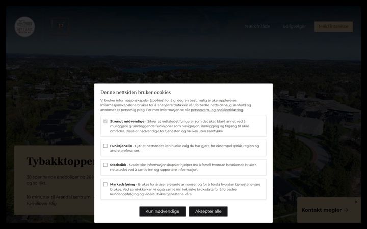 Ekrānuzņēmums no tybakktoppen-vest.no