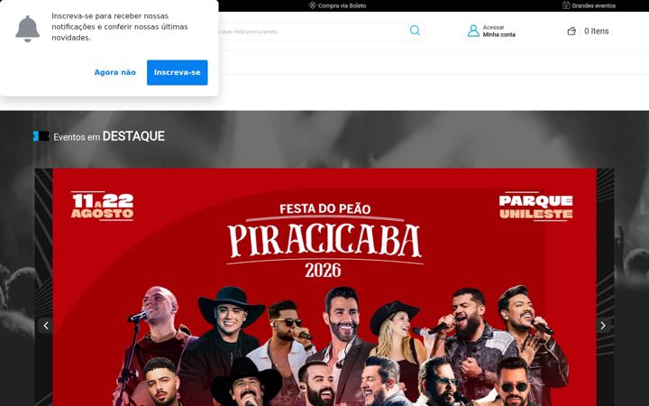 Snímek obrazovky tycket.com.br