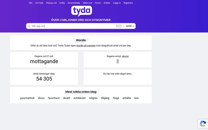 Ekraanipilt saidist tyda.se